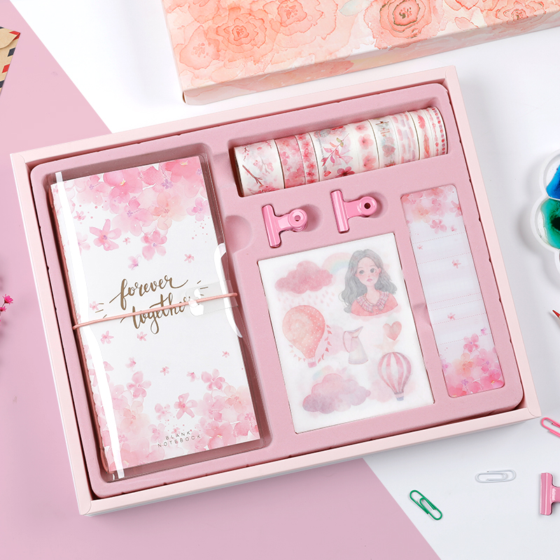 小清新手帐和纸胶带礼盒套装学生用彩色烫金胶纸可撕贴纸文艺可爱少女心diy手账本装饰素材创意礼物送女朋友