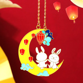 月兔系列金属书签镂空填彩精致礼盒复古典中国风精美流苏吊坠故宫文创小清新少女心创意学生文具实用生日礼物