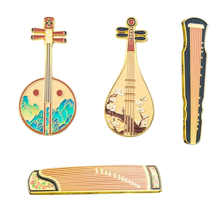 乐器冰箱贴古筝古琴阮咸琵琶四大名楼插画牌匾磁性装饰故宫文创小礼品旅游旅行纪念品网红景区打卡实用伴手礼