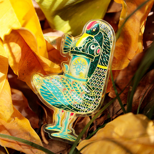 中国风特色文创礼品AR流沙冰箱贴金属浮雕磁性装饰贴江苏南京旅游纪念品旅行伴手礼雁鱼青铜灯大报恩寺琉璃塔