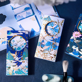 古风四折便签本仙鹤国潮宫廷风盒装 便条烫金便利贴随身可撕小本子创意古风手帐故宫文创记事留言备忘便利贴纸