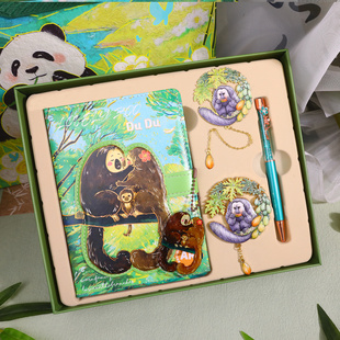 AR立体动物记事本套装小熊猫杜杜考拉企鹅钥匙扣签字笔冰箱贴礼盒精装笔记本子精美实用创意生日礼物文创礼品