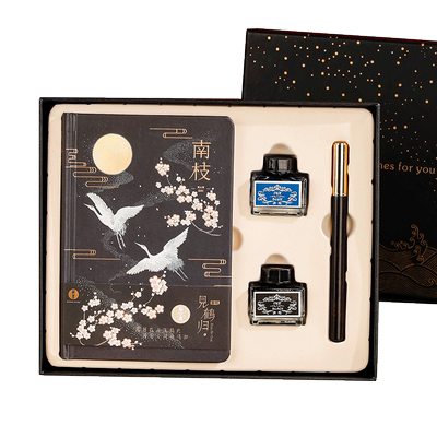 diy风复古典刻名字黑檀科钢笔