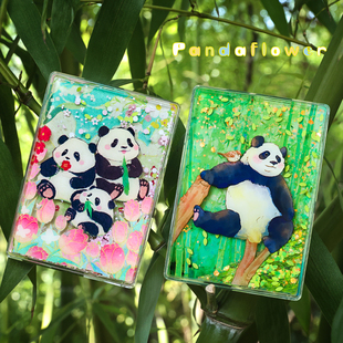 AI熊猫流沙冰箱贴中国风特色磁性纪念品博物馆文创礼品四川成都基地扫码看视频短片记录文旅工艺品实体店同款