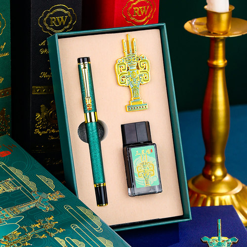 三星堆博物馆文创礼品钢笔礼盒套装10岁12男生初中生实用练字笔伴手礼中国古风高颜值送老师同学实用礼物毕业