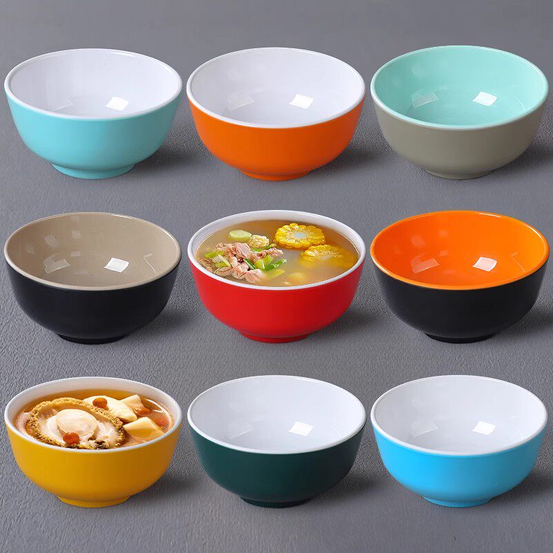 10个装密胺小碗汤碗商用火锅店调料碗防摔塑料快餐饭店米饭碗专用