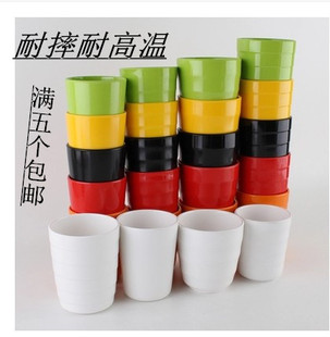 彩色裂纹随手直身密胺螺纹杯子果汁口杯水杯饮料茶杯塑料仿瓷餐具