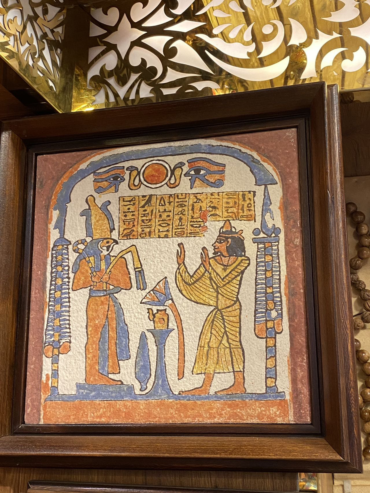 埃及代购手工彩绘浮雕画壁画陶瓷画现代工艺品哈埃及旅游纪念品
