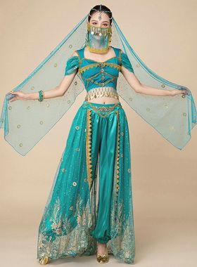 肚皮舞异域风情印度女西域舞姬套装万圣节表演出服阿拉丁茉莉公主