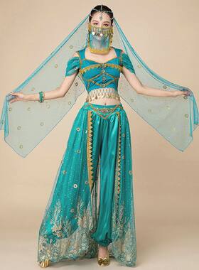 肚皮舞异域风情印度女西域舞姬套装万圣节表演出服阿拉丁茉莉公主