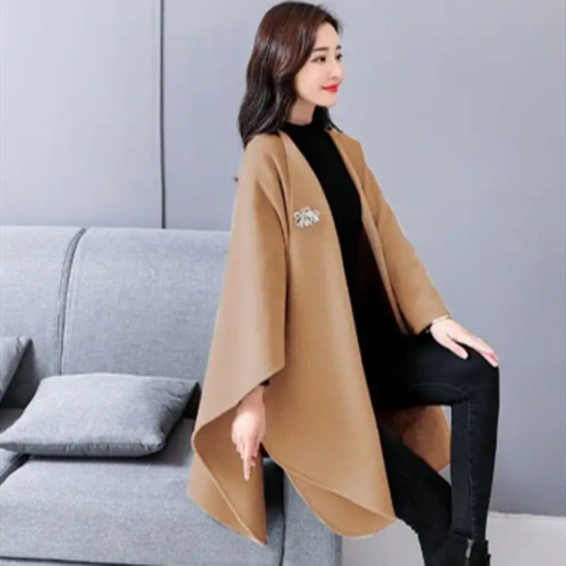 旗袍毛呢披肩女秋冬拜年唐装复古