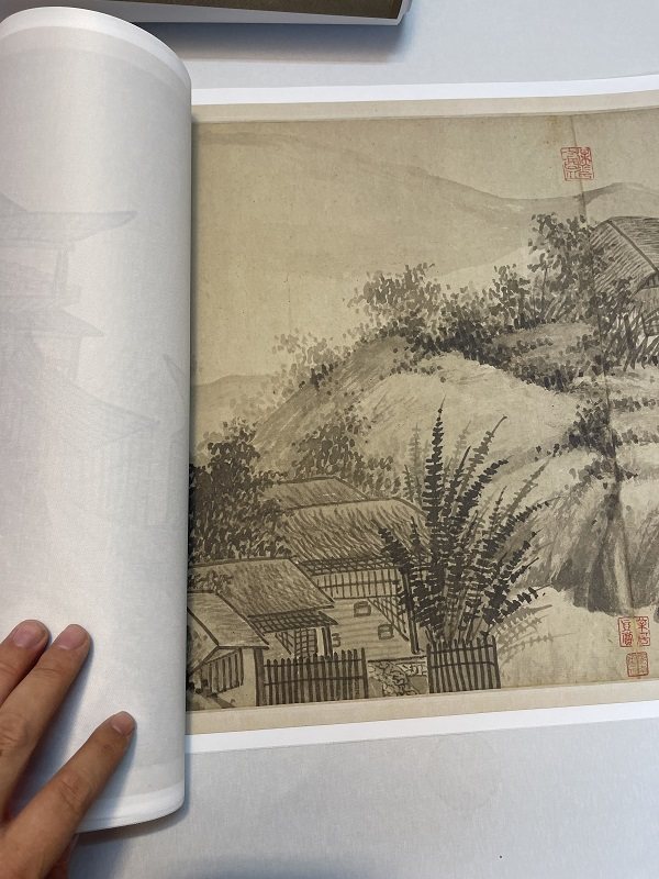 元 吴镇 仿荆浩渔父图卷 古代名家山水人物写意国画长卷真迹微喷