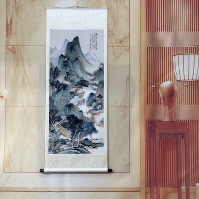 艺术微喷厂家字画装裱名家字画-张大千-仿董源华阳仙馆图宣纸画芯