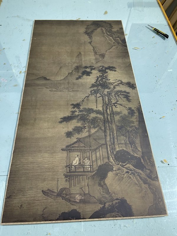 宋 马远 松阁观潮图 古代名家宋画精品山水人物国画立轴高清微喷