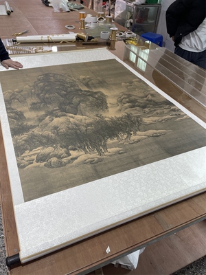 范宽雪景寒林图 宋画精品绢本宣纸高清微喷复制画芯仿古挂轴装裱