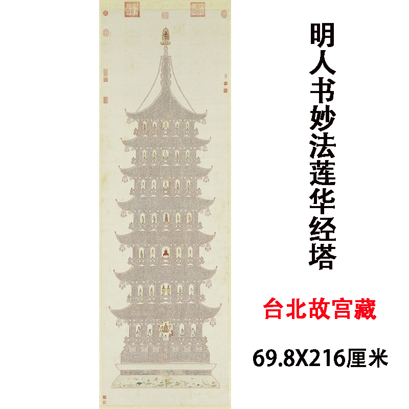 明人书妙法莲华经塔轴书法佛画