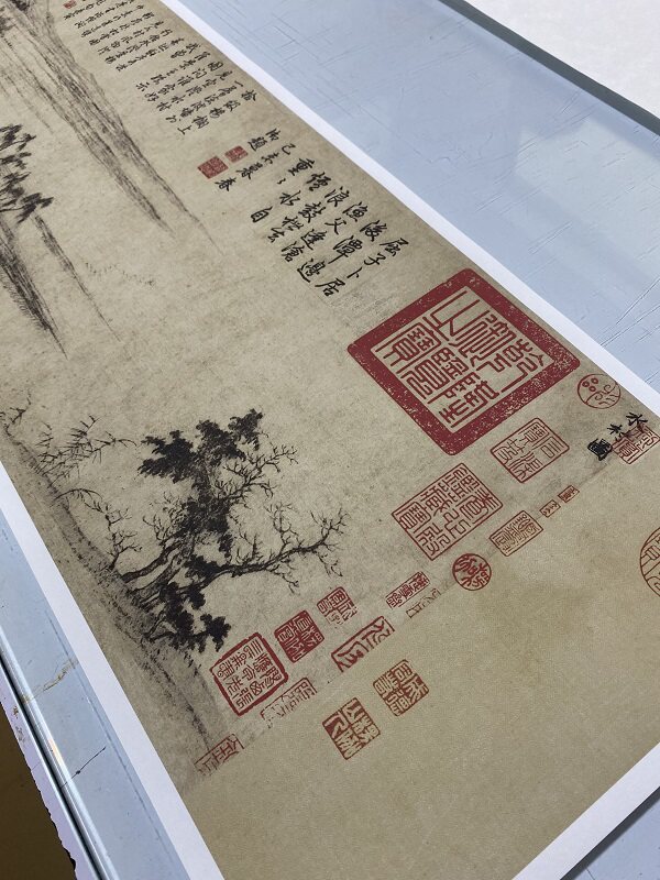 元 赵孟頫《水村图》古代名家山水国画长卷高清微喷复制品