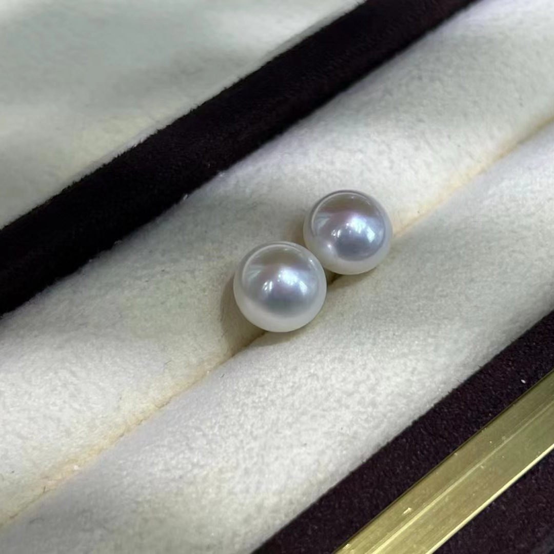 章若楠同款空姐耳钉5-6mm极光无瑕近圆大点位9.5-10mm极光耳钉