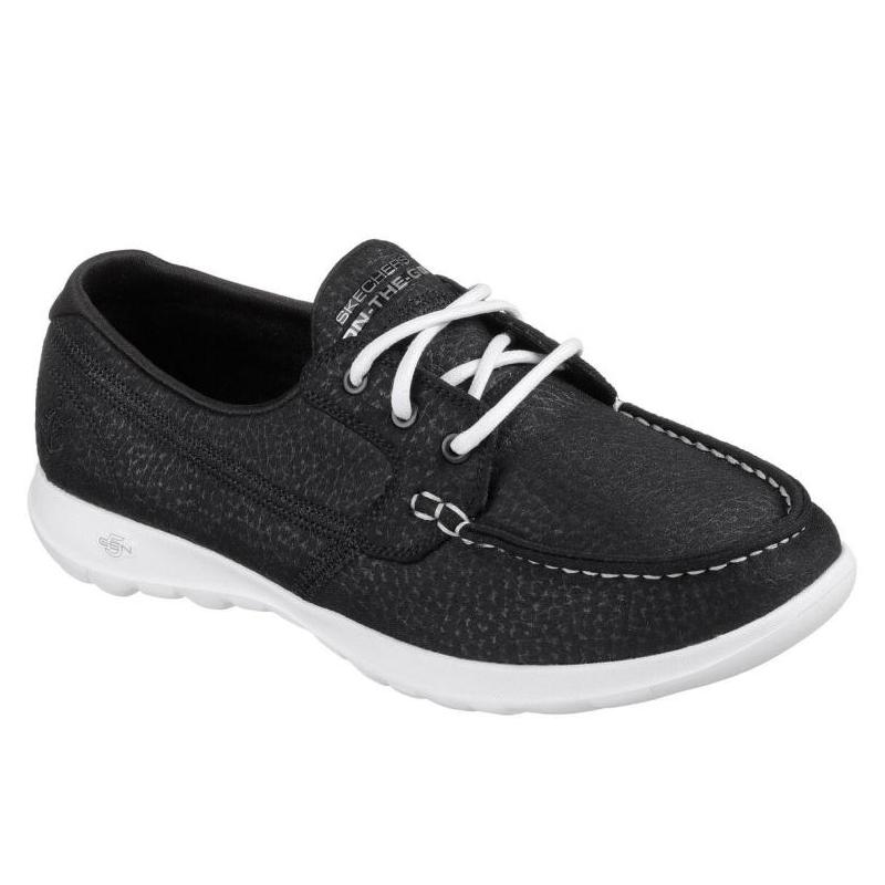 Skechers/斯凯奇女鞋帆船鞋纯色套脚皮面透气舒适春秋正品15442