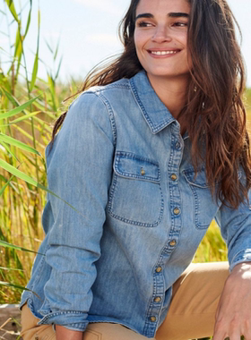 L.L. Bean/宾恩女士上衣夹克牛仔服纯棉休闲服夏季正品TA506343
