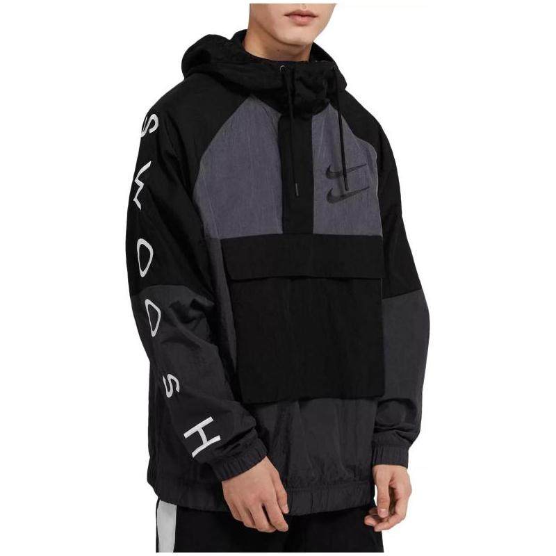 nike/耐克男运动外套春秋保暖半拉链字母印花宽松正品14746138