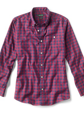 ORVIS男衬衫方领长袖春夏户外舒适透气棉质简约经典柔软百搭3ECF