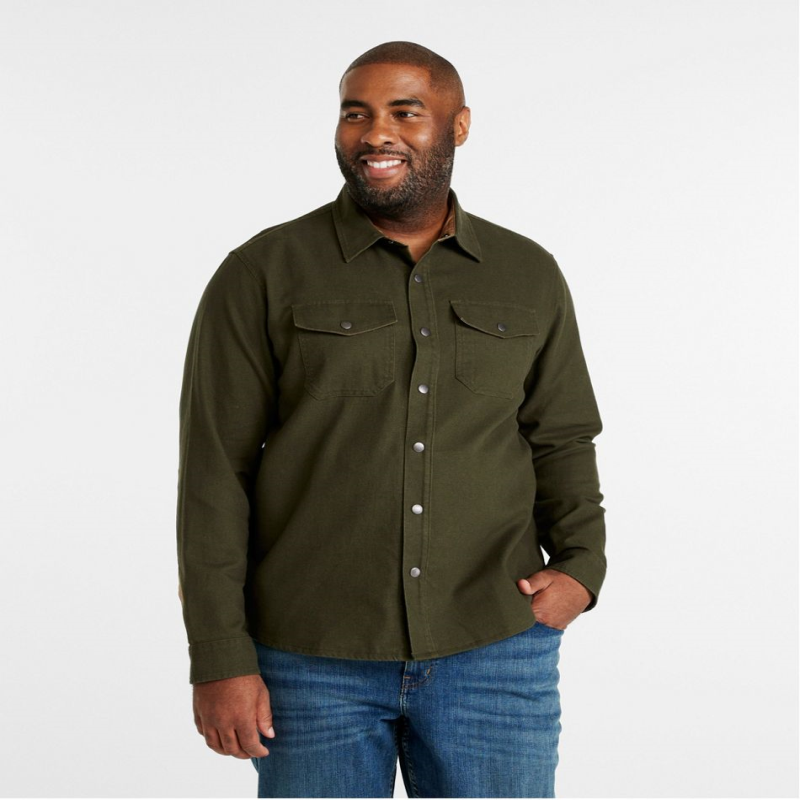 L.L. Bean/宾恩男士衬衫长袖斜纹布开襟系扣外穿正品TA516605