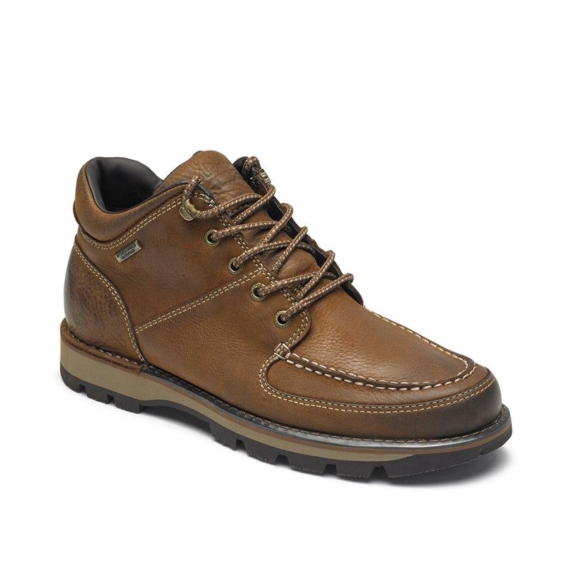 Rockport乐步男休闲皮鞋工装鞋中帮短靴系带户外耐磨新款春秋正品