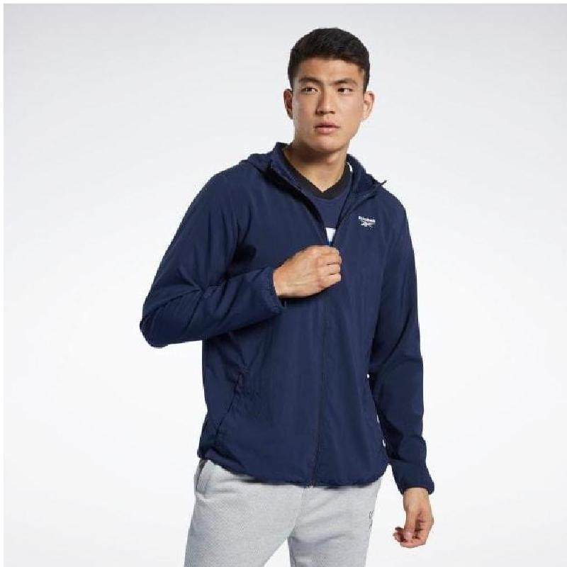 Reebok/锐步男运动外套拉链立领防水速干跑步健身正品FU3098