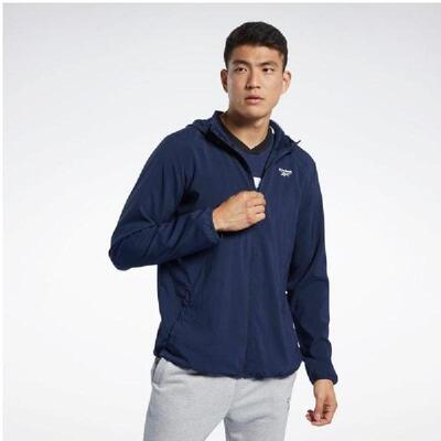 Reebok/锐步男运动外套拉链立领防水速干跑步健身正品FU3098