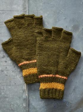 Sundance/圣得西男士半指手套拼接保暖休闲透气舒适正品62914