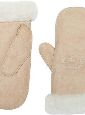 UGG女羊皮手套连指冬季保暖logo滑雪防风防水时尚溜冰正品18690