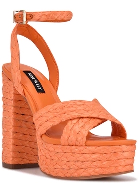 Nine West/玖熙女高跟鞋凉鞋编织时尚防水台粗跟直邮正品423069