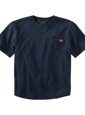 L.L.Bean/宾恩男士T恤短袖圆领纯色纯棉口袋春夏正品TA518415