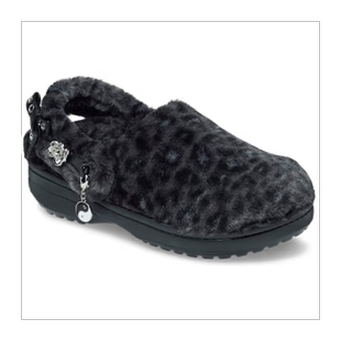 Crocs卡骆驰毛毛鞋棉拖鞋男鞋女鞋黑豹纹包头拖加厚冬季保暖