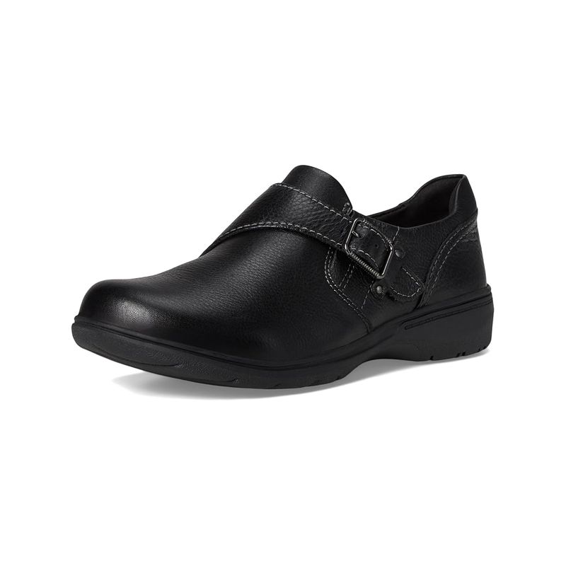 clarks其乐女鞋休闲皮鞋Carleigh Jazz 黑色妈妈鞋上班通勤春秋季