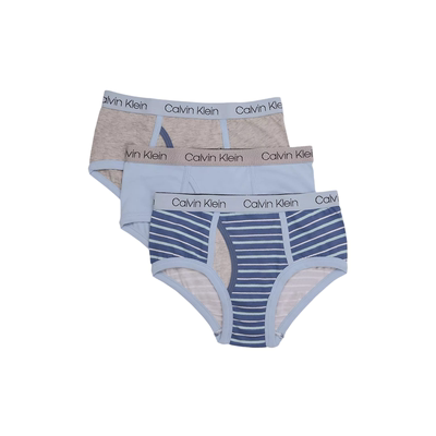 CALVIN KLEIN男童内裤CK三角内裤3条装棉质儿童内裤亲肤宝宝透气