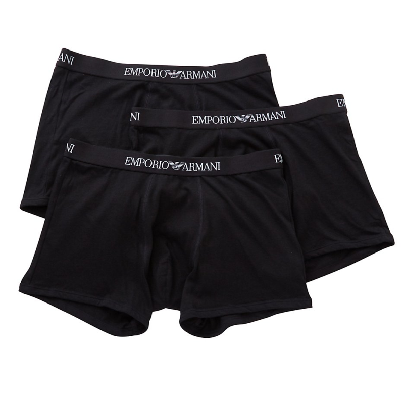EMPORIO ARMANI/阿玛尼男平角内裤四角短裤头纯棉3条正品1118288