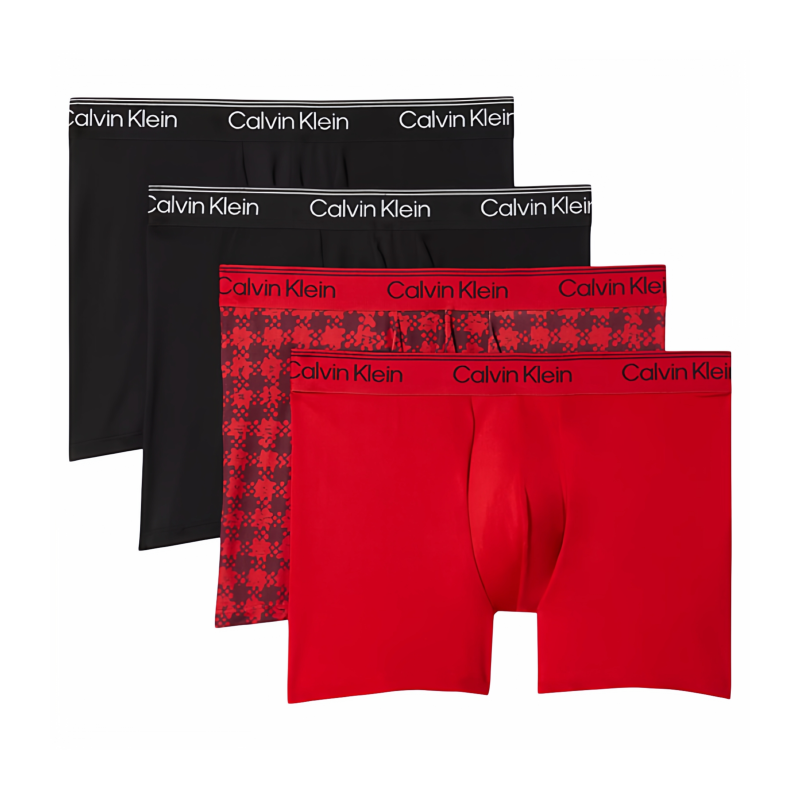 CK内裤男士Calvin Klein平角内裤4条装卡尔文·克莱恩新年本命年
