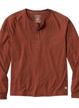 L.L.BEAN宾恩男士套头衫羊毛混纺亨利衫纽扣圆领柔软内搭TA520403