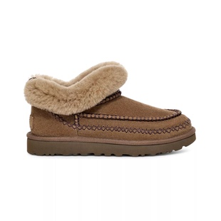 UGG女鞋雪地靴棉鞋一脚蹬套筒短靴羊毛内里加厚冬季保暖防寒东北