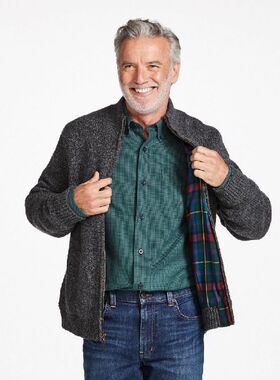 L.L.Bean宾恩男装羊毛针织外套拉链秋冬毛衣开衫保暖加厚TK500921