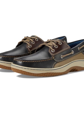 Sperry帆船鞋男鞋Billfish 3孔纯皮皮鞋春秋商务休闲低帮鞋乐福鞋