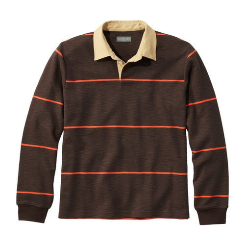 L.L.BEAN宾恩男士修身Polo衫条纹棉质柔软长袖套头衫TA520658