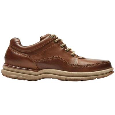 Rockport/乐步男休闲皮鞋低帮棕色系带纯色软底皮质正品RP CH3940