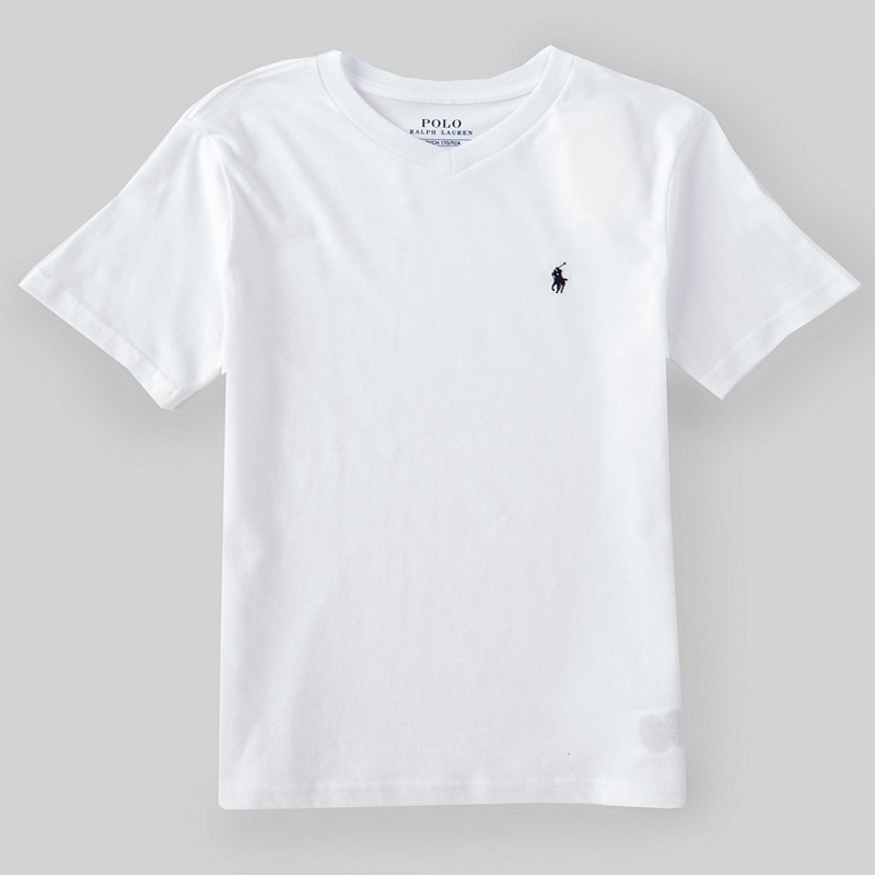 拉夫劳伦POLO RALPH LAUREN男童短袖v领t恤夏季半截袖小个子女装
