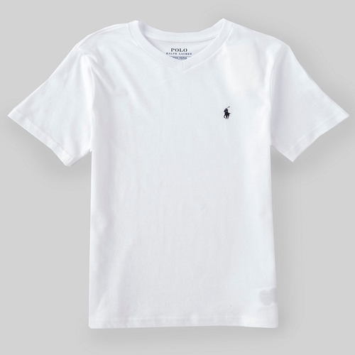 拉夫劳伦POLO RALPH LAUREN男童短袖v领t恤夏季半截袖小个子女装