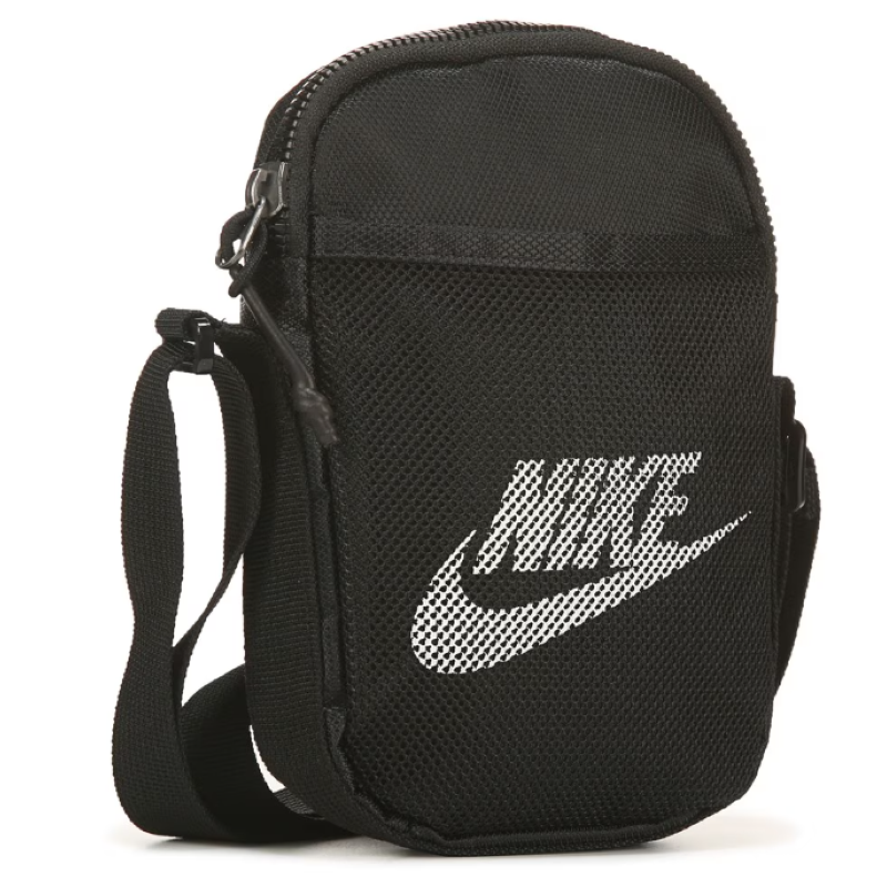 NIKE耐克斜挎包单间跑步小包男女迷你黑白配色网面手机零钱包出街