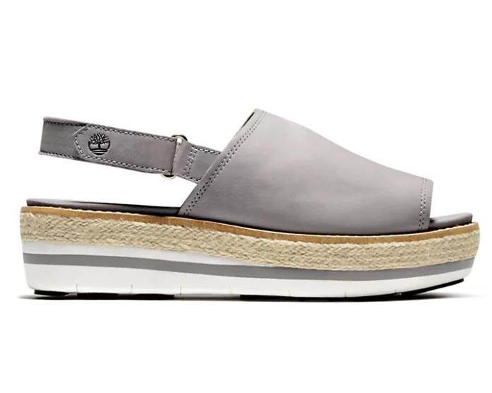 timberland/添柏岚女凉鞋真皮搭扣露趾中跟松糕正品a1kkd019