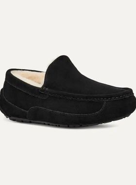 UGG男鞋棉鞋豆豆鞋乐福鞋Ascot羊毛加厚保暖翻毛皮一脚蹬驾车冬季